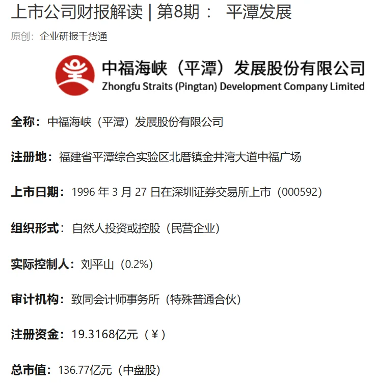 上市公司财报解读 | 第8期 ： 平潭发展