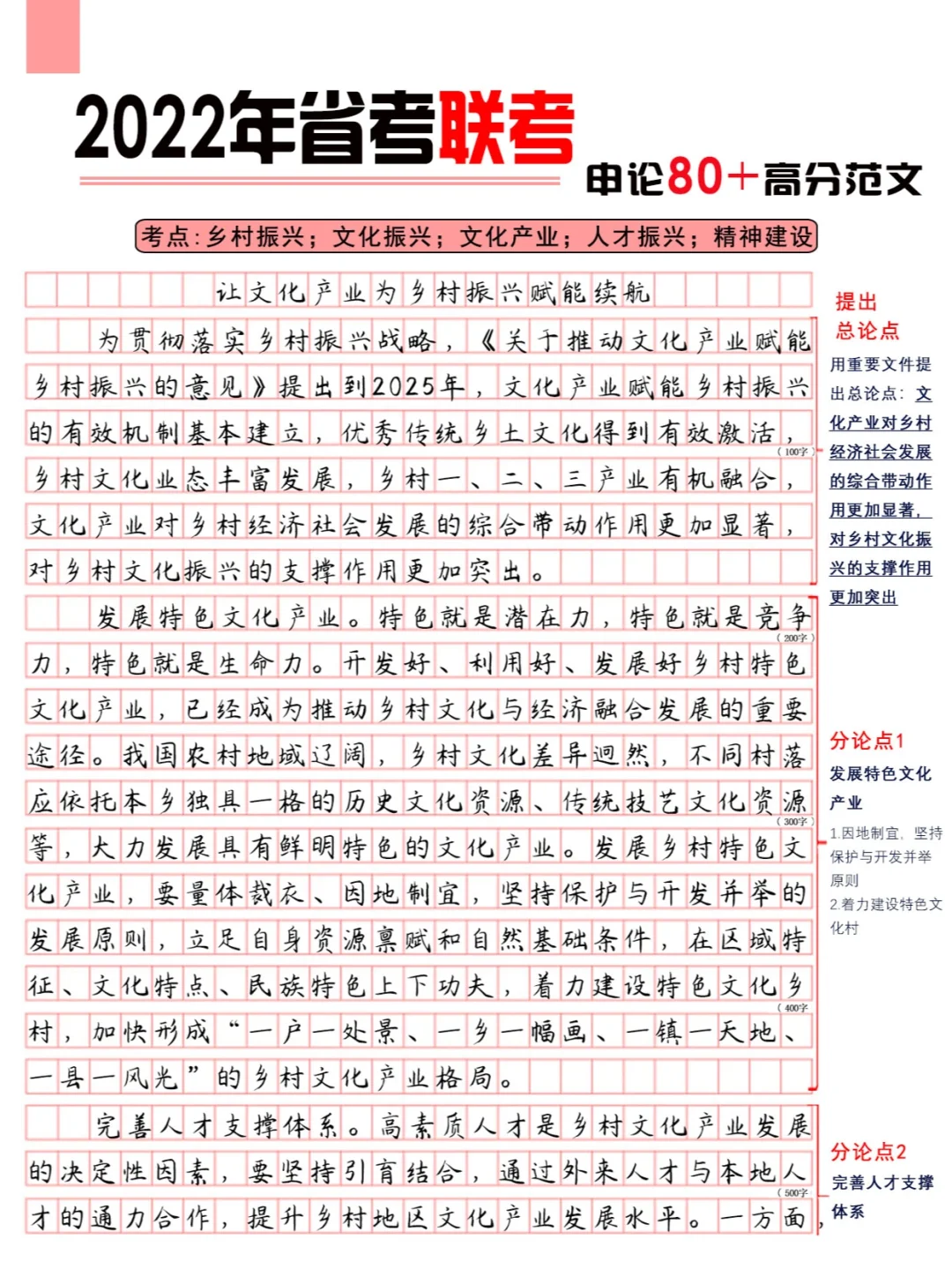 申论联考范文：让文化产业为乡村振兴赋能