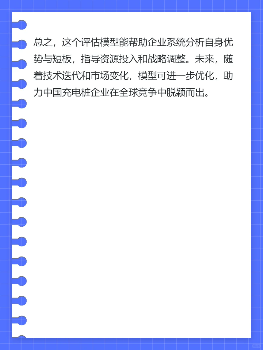 充电桩出海企业竞争力评估模型简介