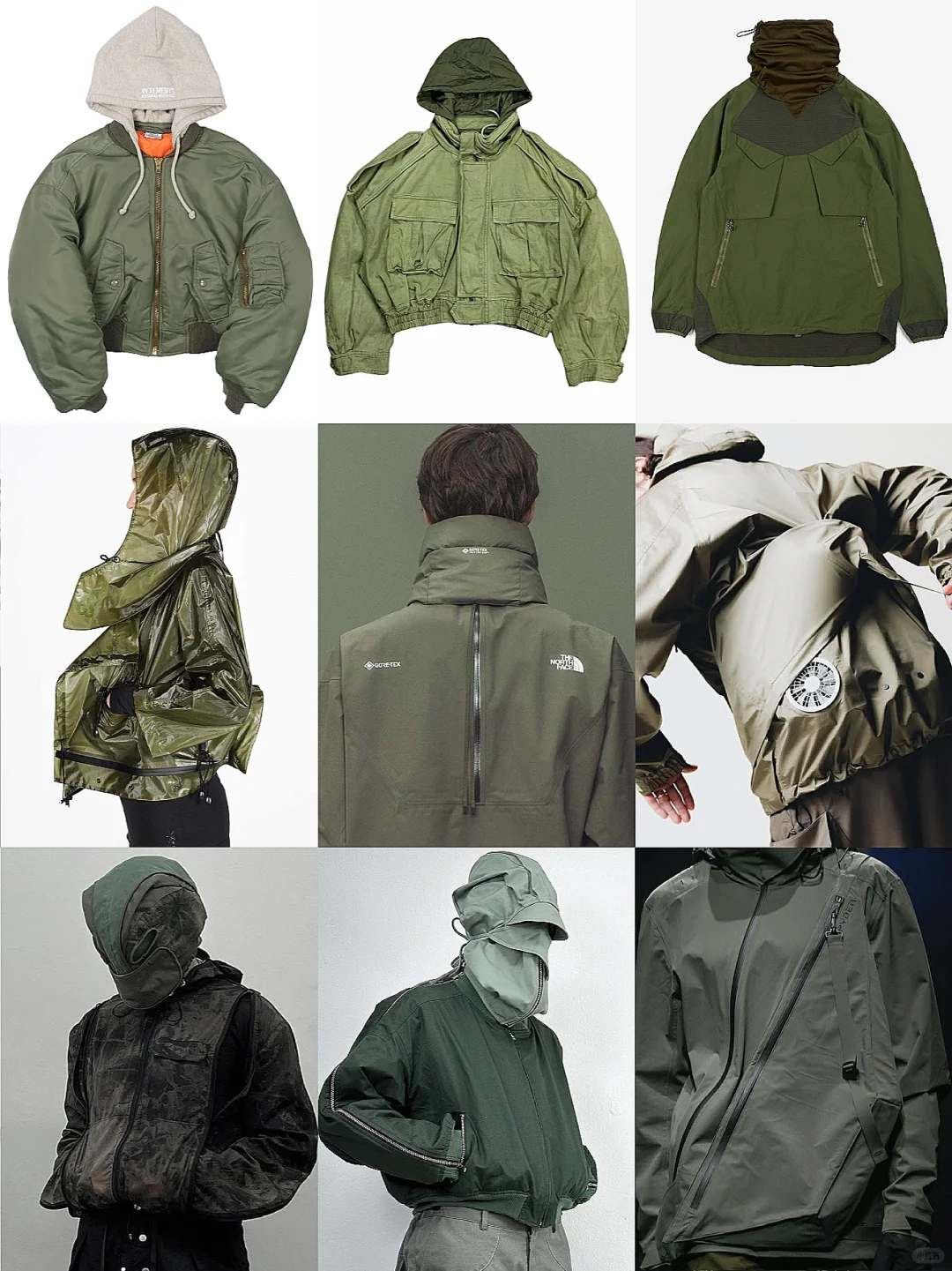 绿色机能风穿搭设计，把“硬核户外”穿成时尚～