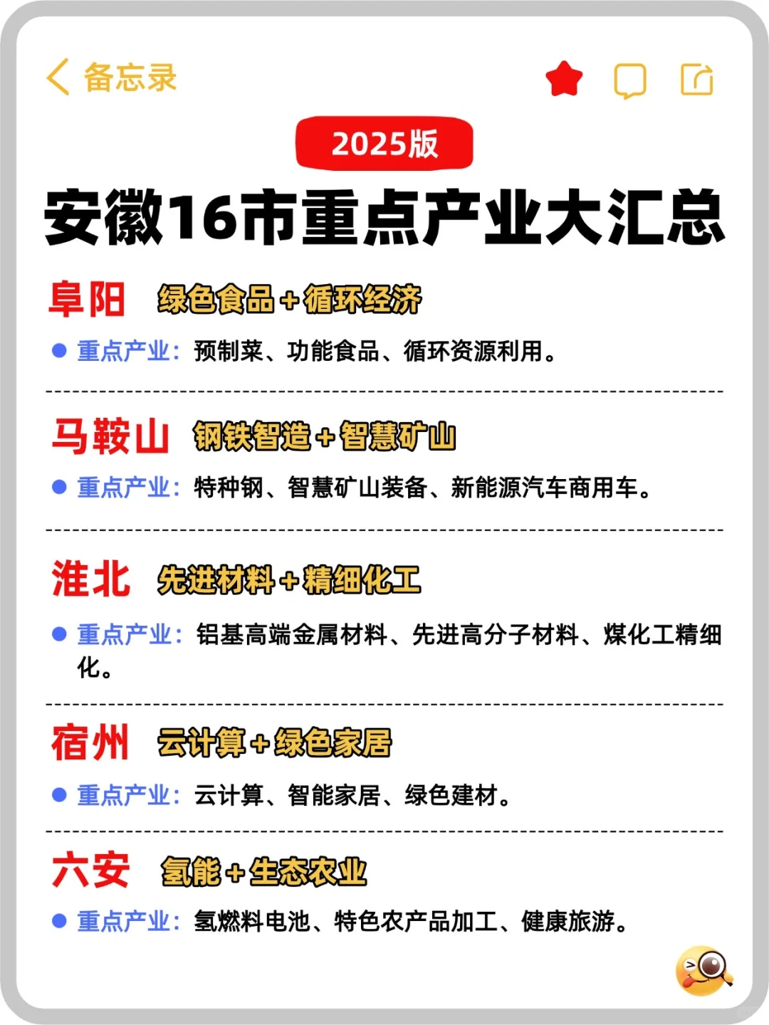 速看‼️2025安徽16市重点产业大揭秘?