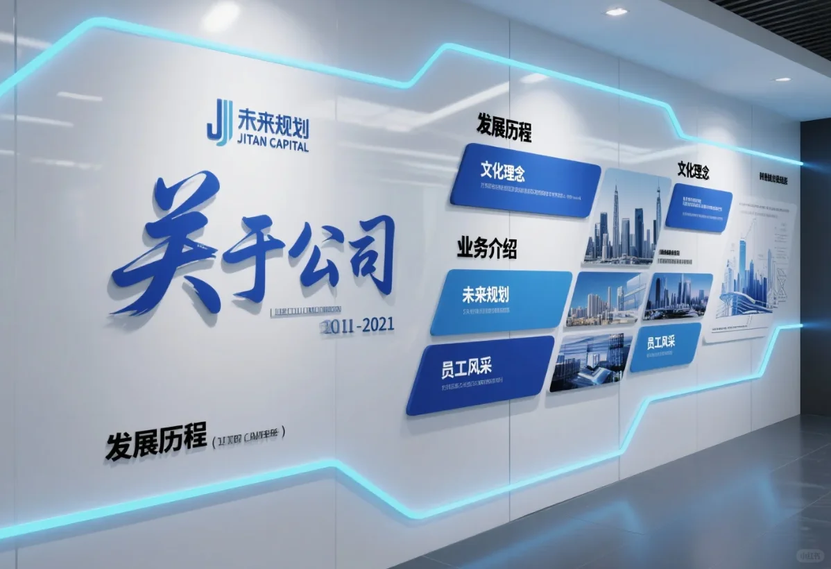 科技感企业文墙 专业信息一目了然