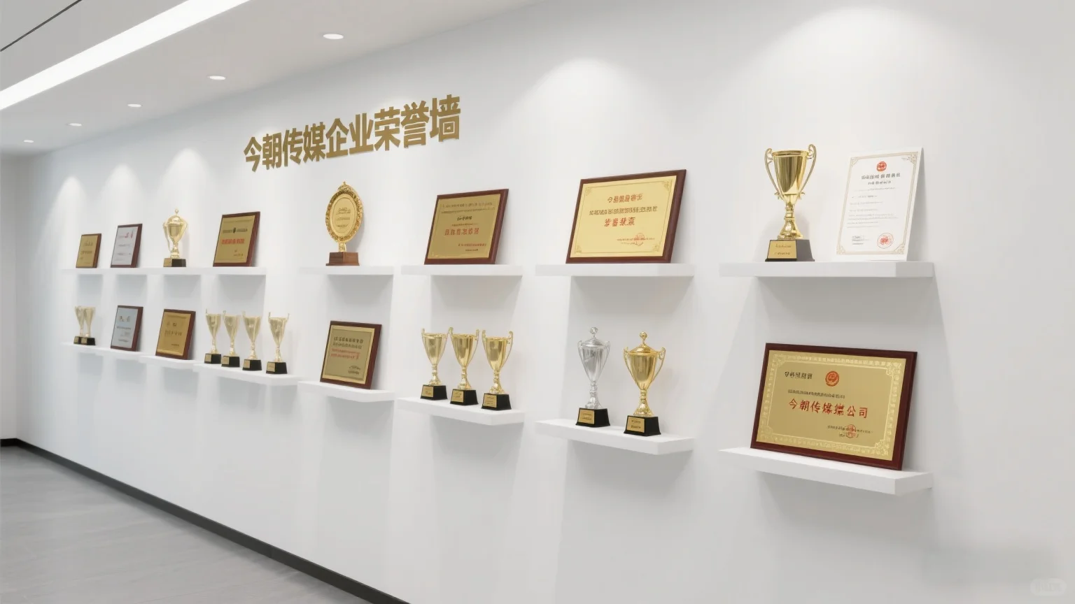 简约实用的文化墙设计，发展历程企业荣誉等