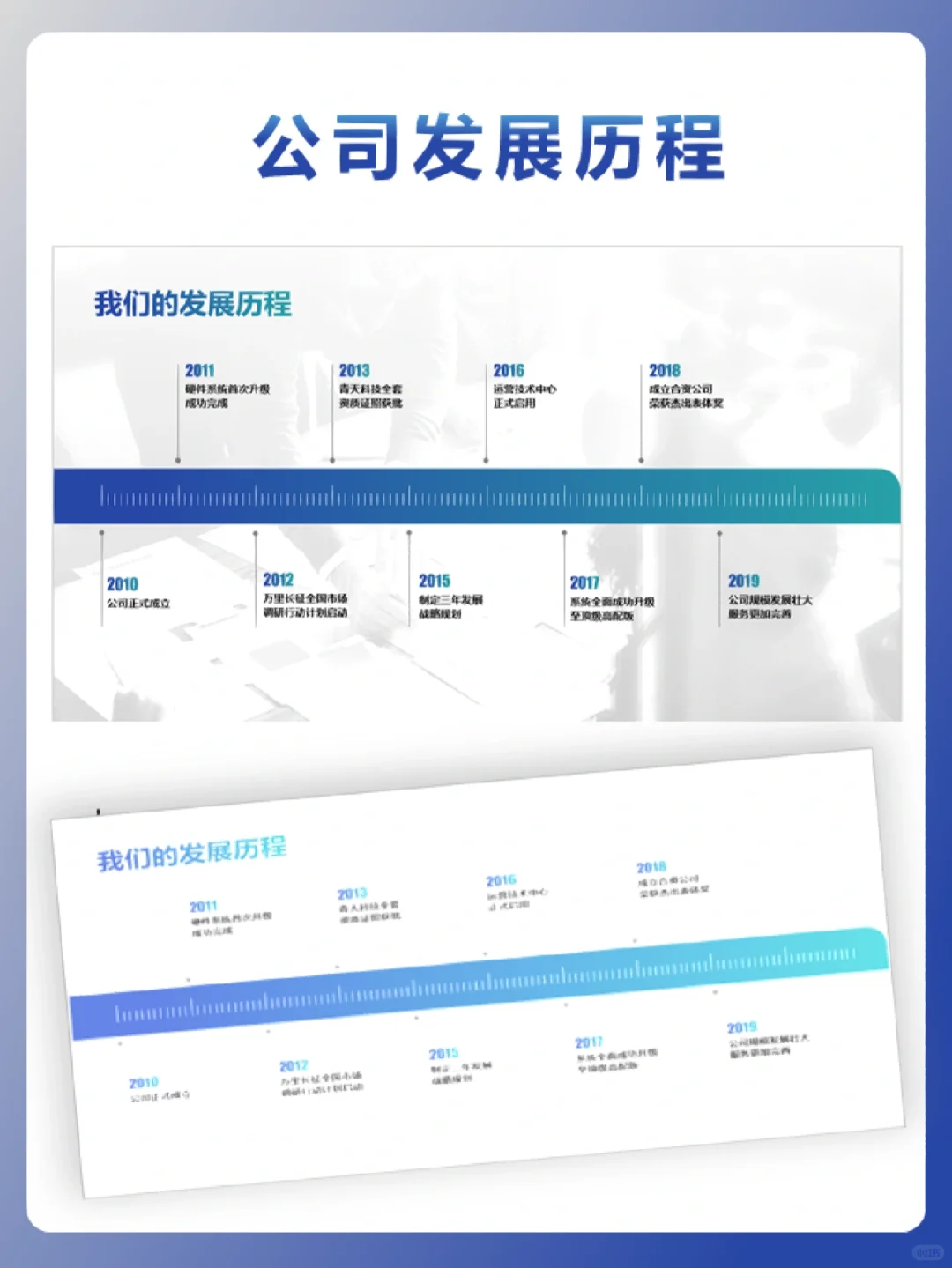 PPT练习第30天-公司发现历程-刻度线绘制