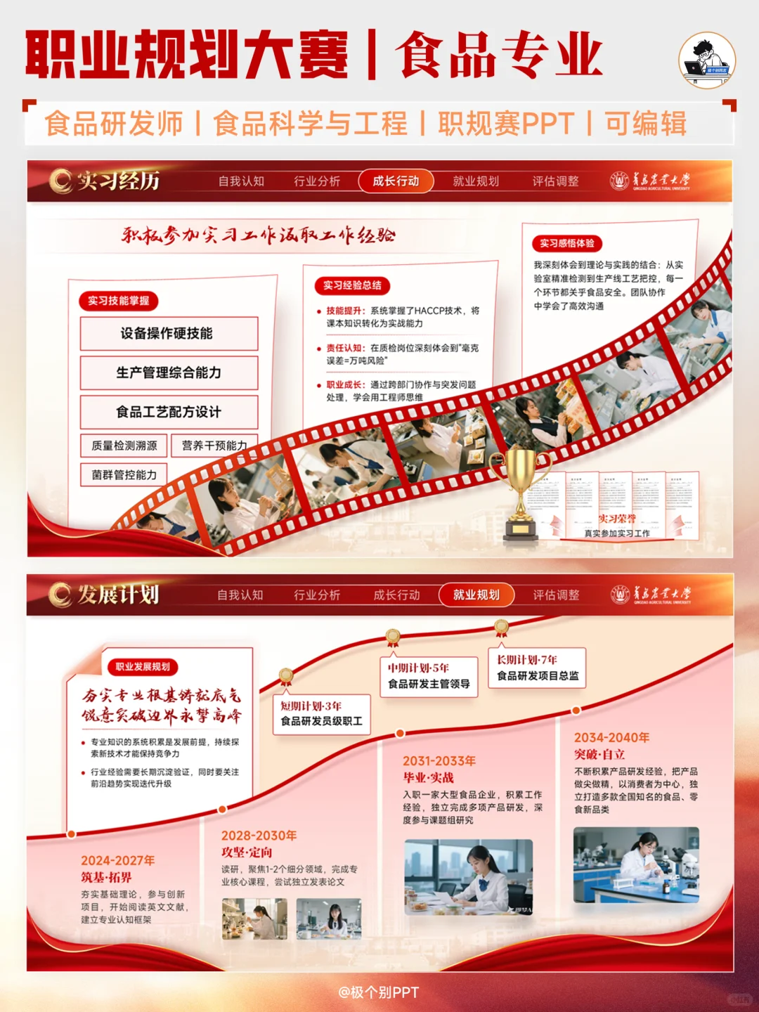 这份食品专业的职业规划PPT简直绝了！