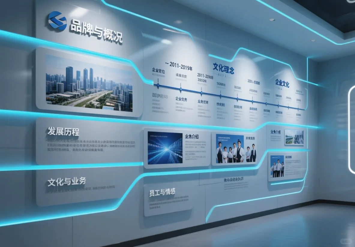 科技感企业文墙 专业信息一目了然