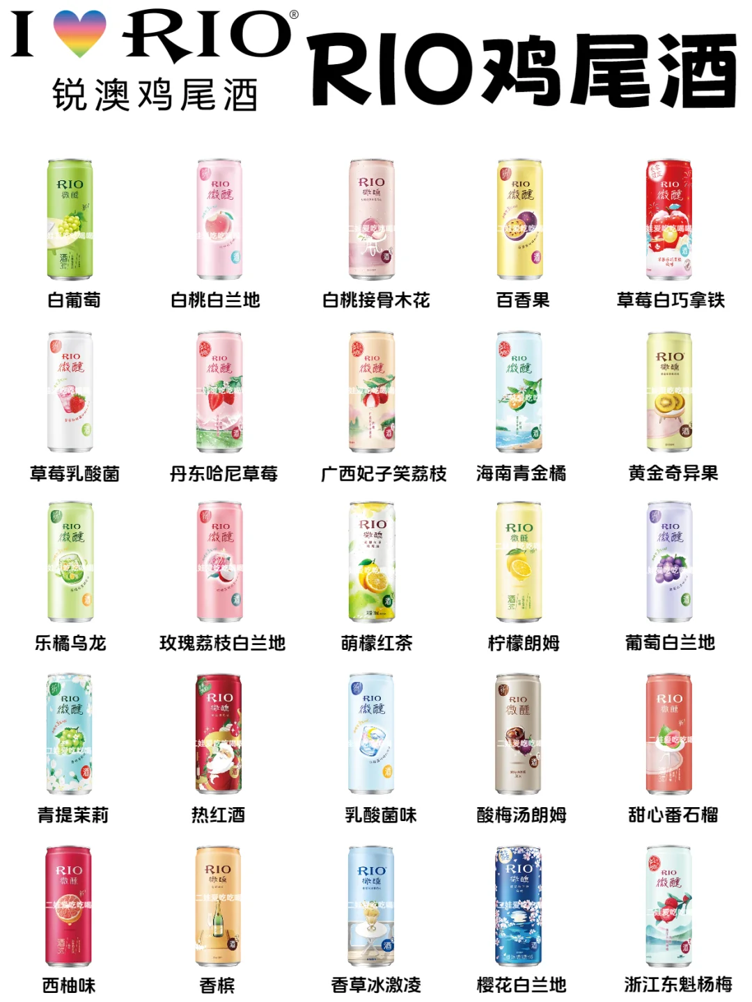 70多款RIO鸡尾酒口味合集！微醺时刻