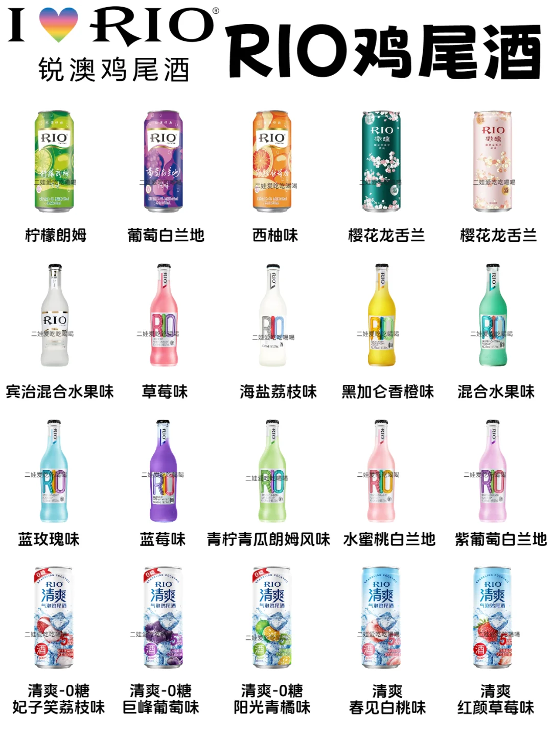 70多款RIO鸡尾酒口味合集！微醺时刻