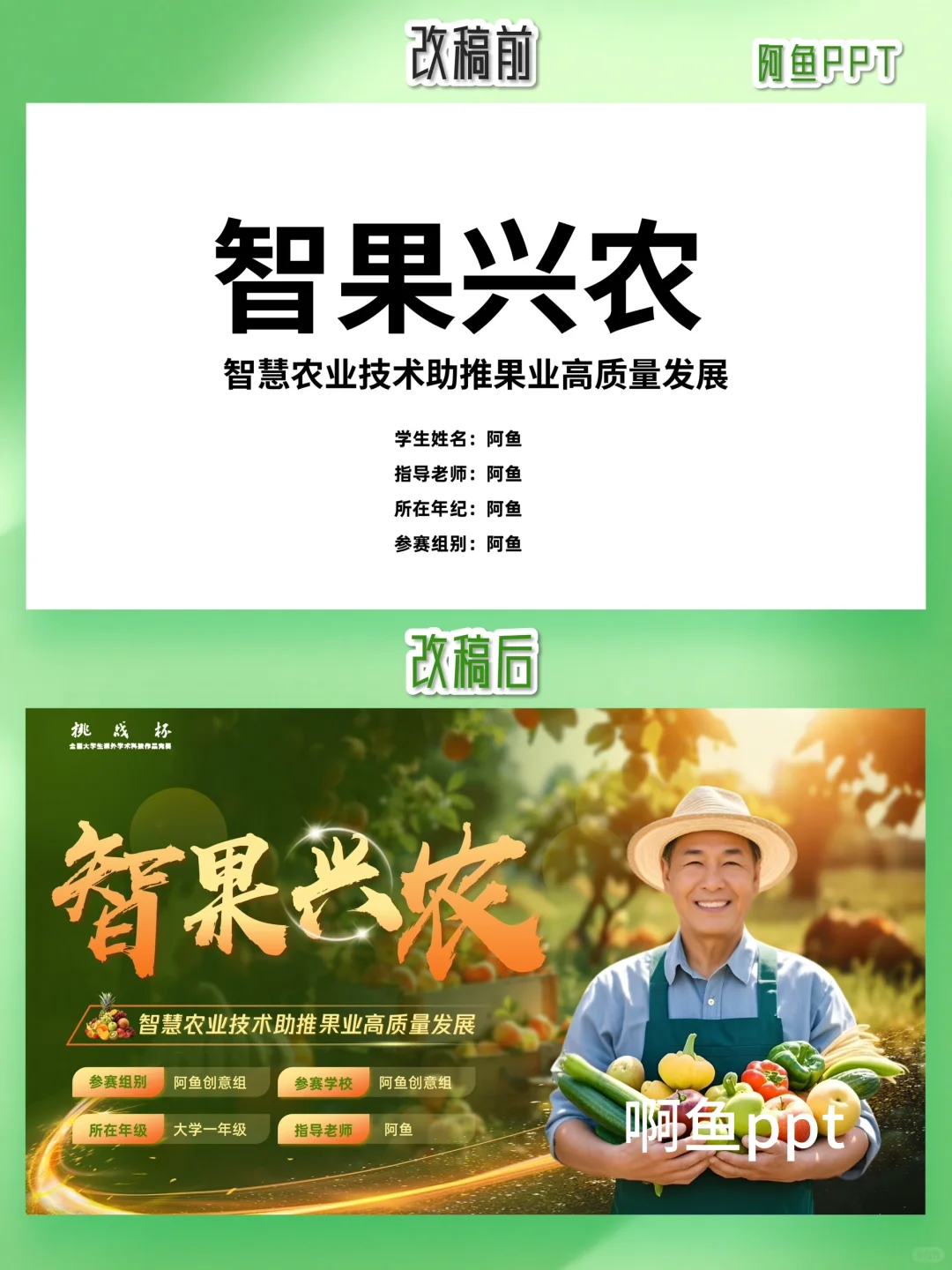 挑战杯科技助农乡村振兴PPT，手把手教会你