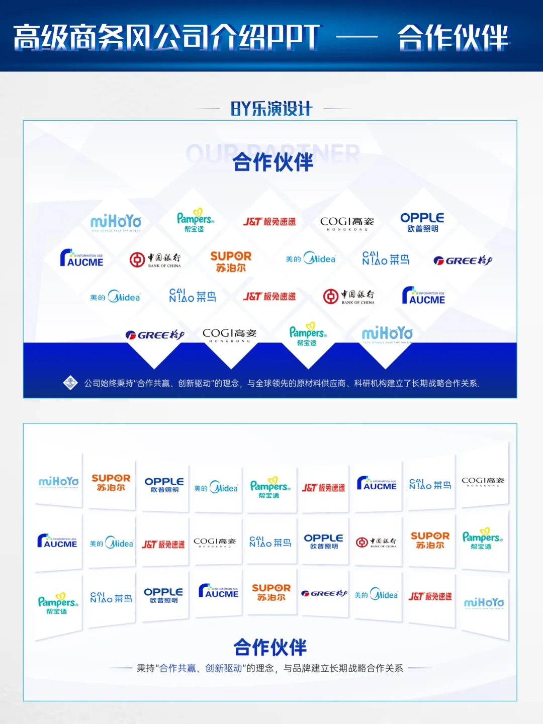 别看了?公司介绍ppt合作伙伴页logo这样排