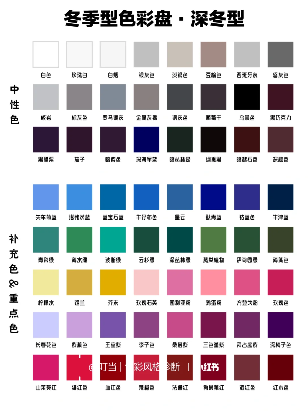 四季12型 | 冬季型服饰色彩盘