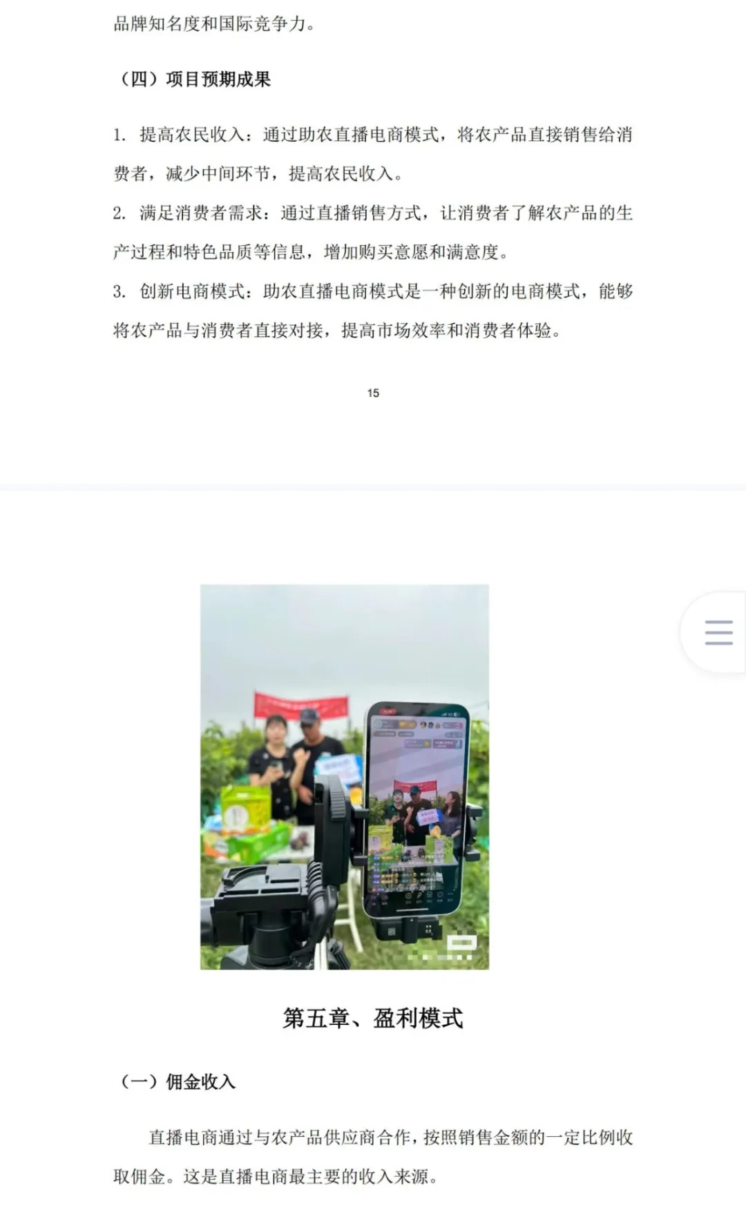 助农直播电商商业计划书word➕PPT