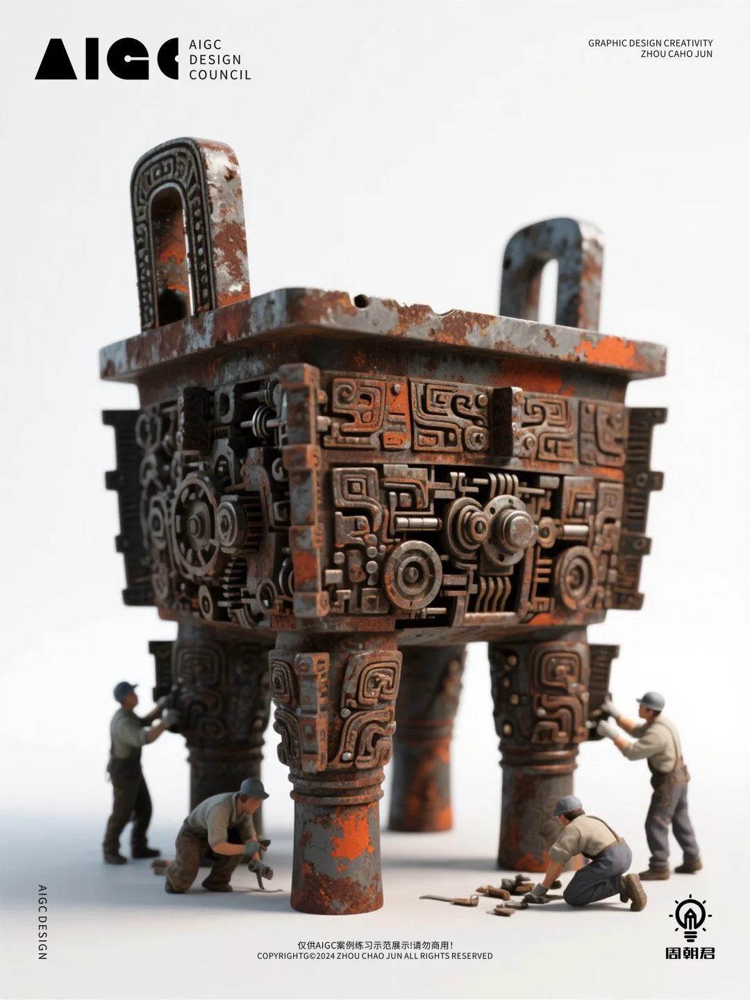 即梦3.0一键直出机械文物!附完整提示词!