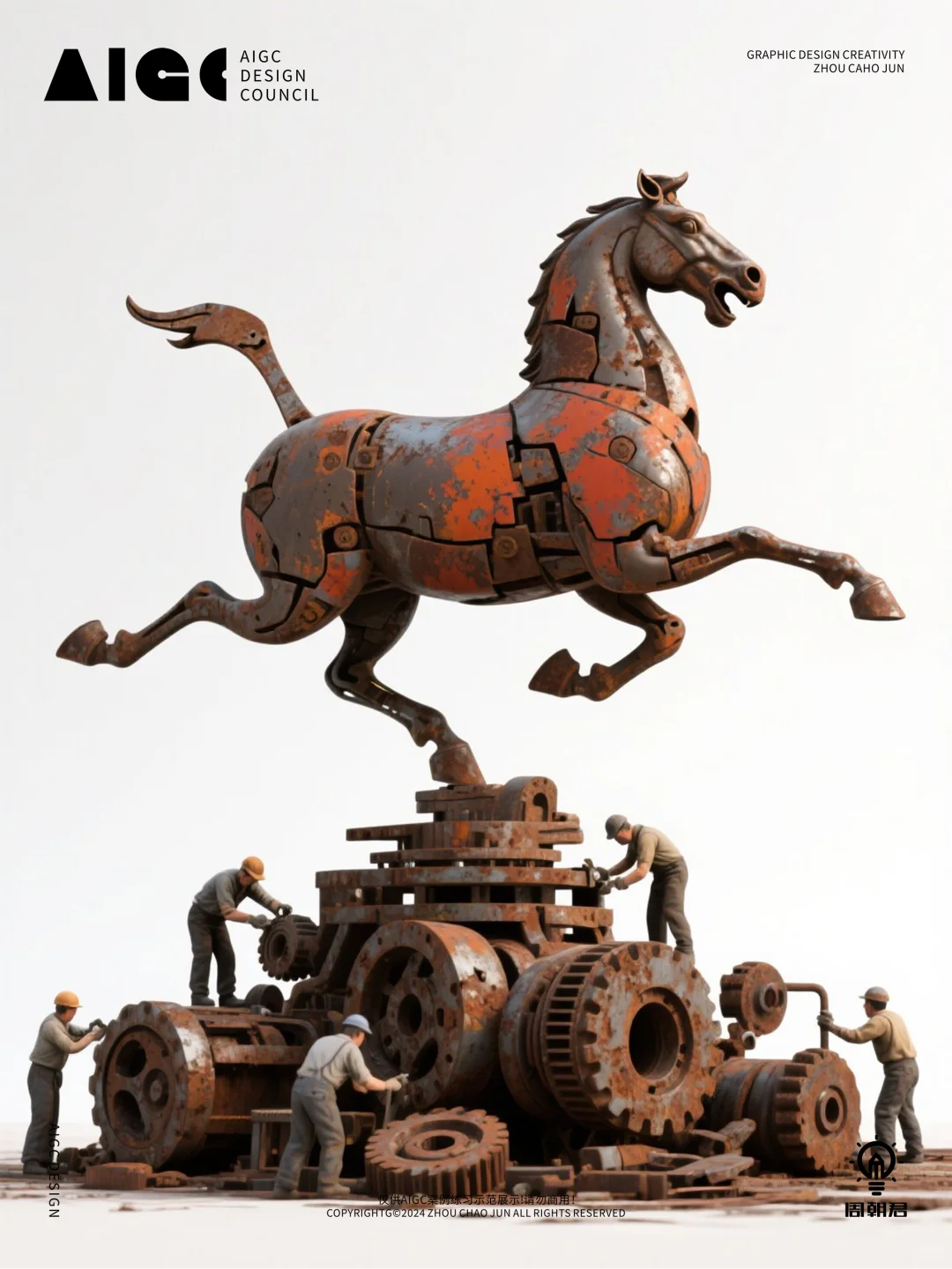 即梦3.0一键直出机械文物!附完整提示词!