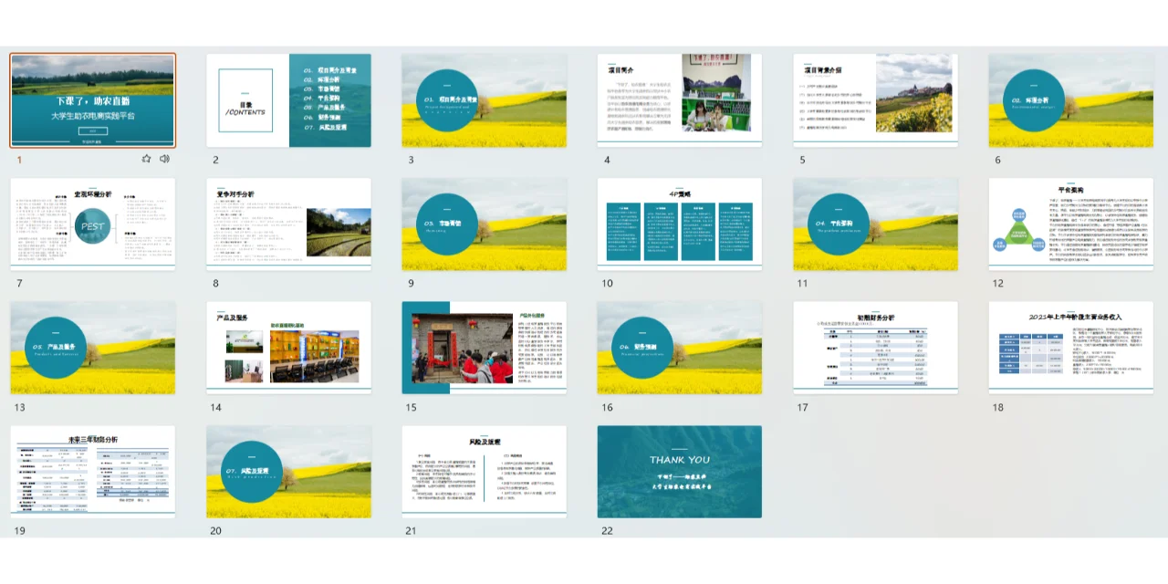 大学生助农电商实践平台创业计划书Word+PPT