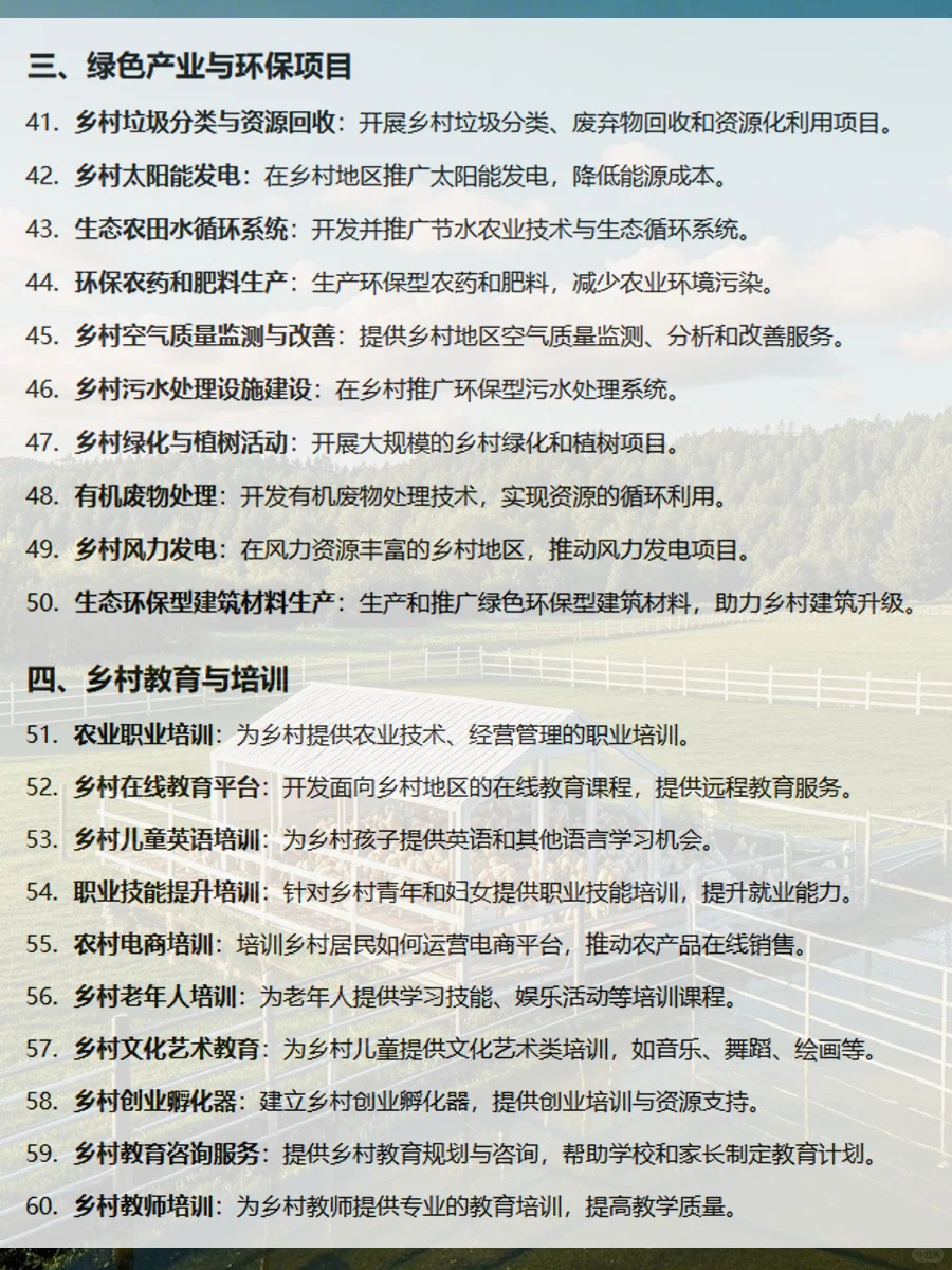 乡村振兴大有可为！100个创业机会等你探索