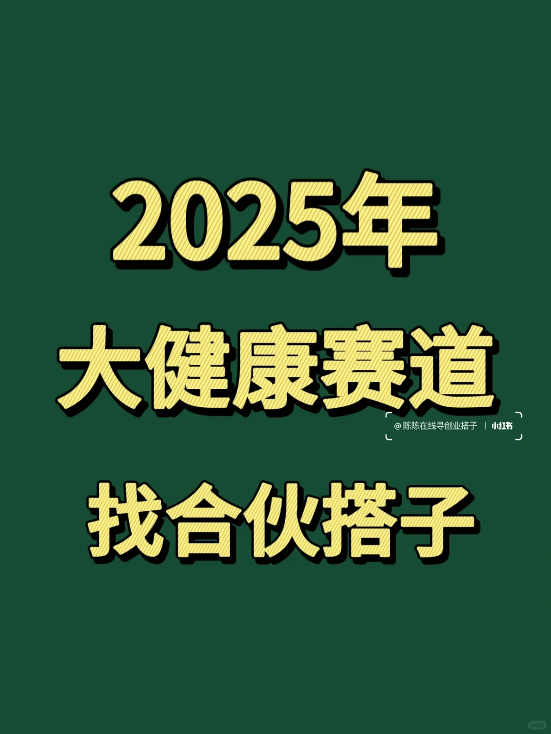 2025年大健康赛道找合伙搭子