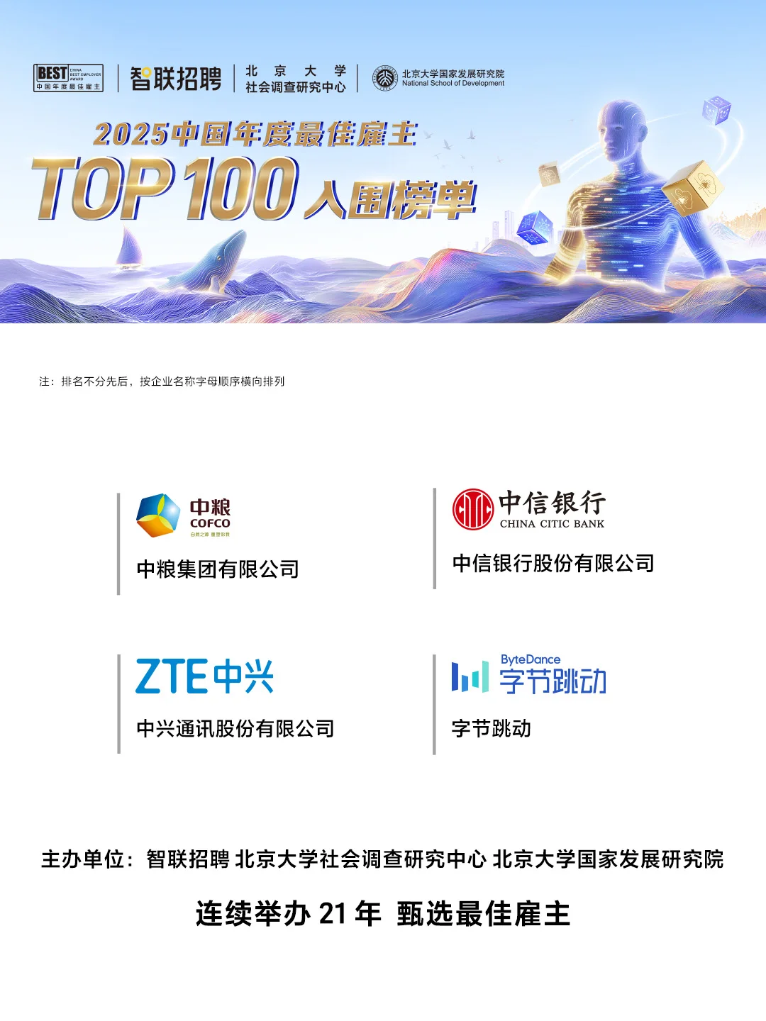 2025全国百强企业出炉！求职党速存！