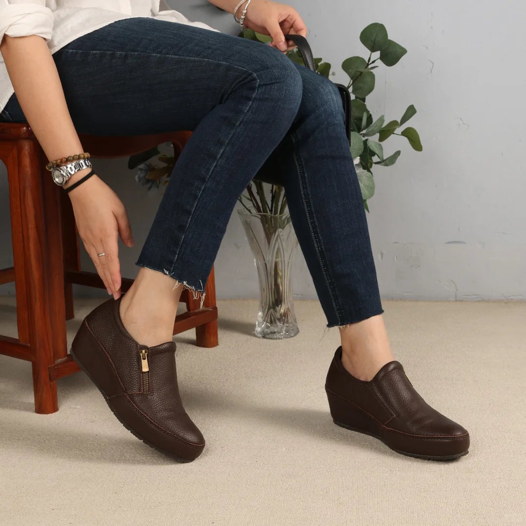 出口日本全皮手工超轻百搭舒适单鞋