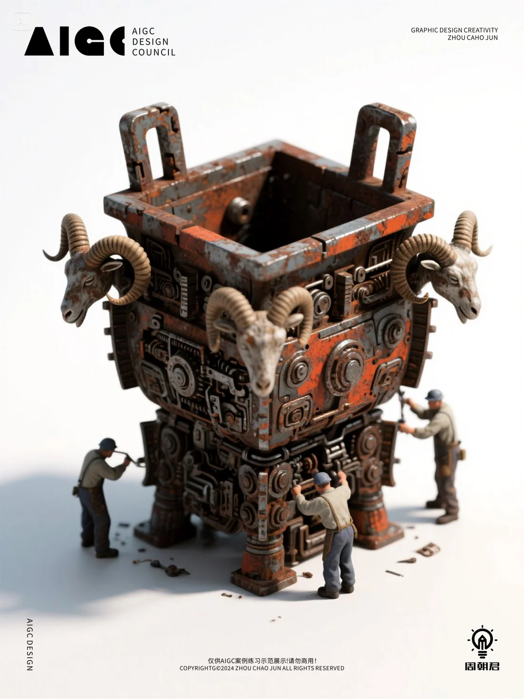 即梦3.0一键直出机械文物!附完整提示词!