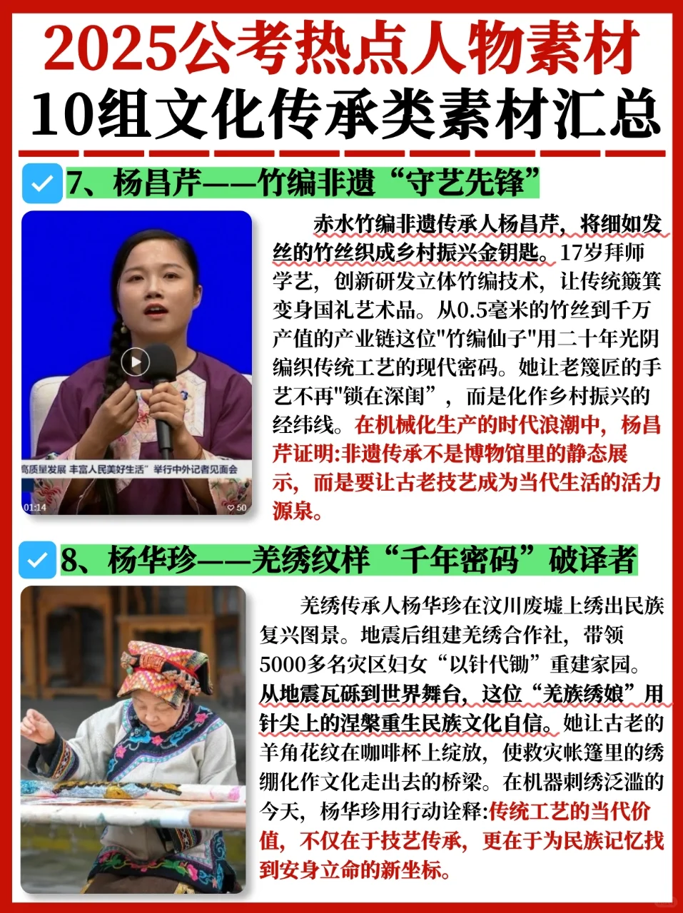 人民日报写作素材?10组文化传承人物汇总