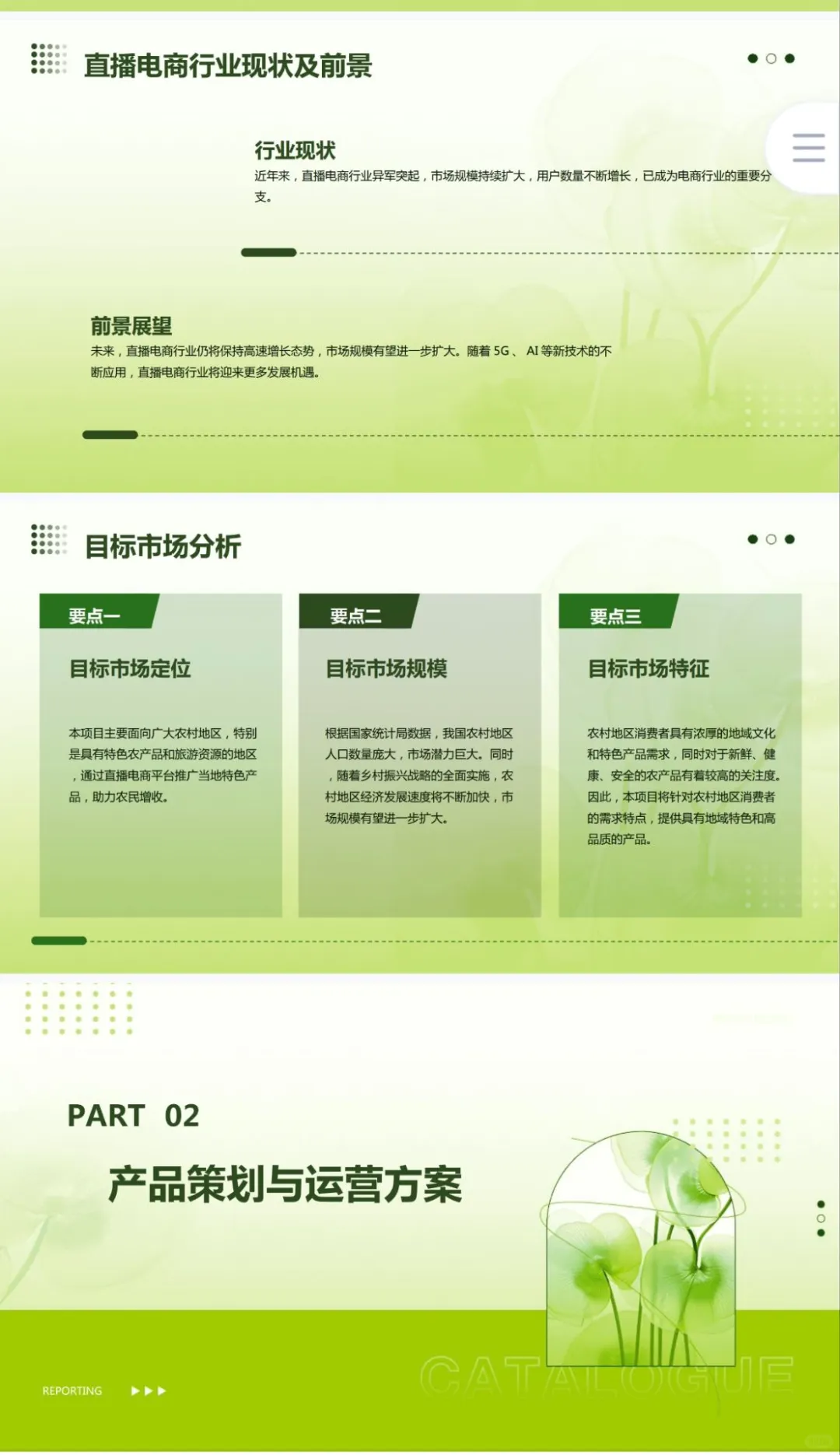 助农直播电商商业计划书word➕PPT