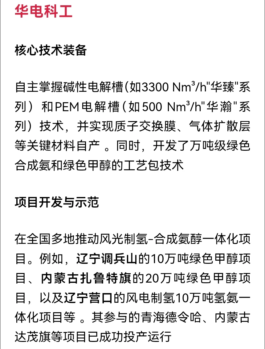 绿色氢氨醇概念：非常正宗的5家公司