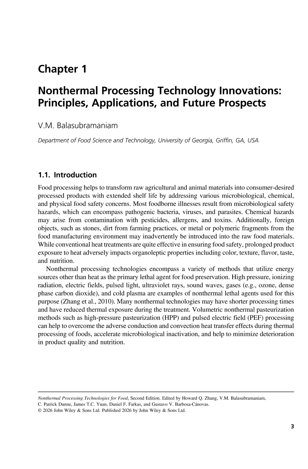 食品非热加工技术：第1卷
