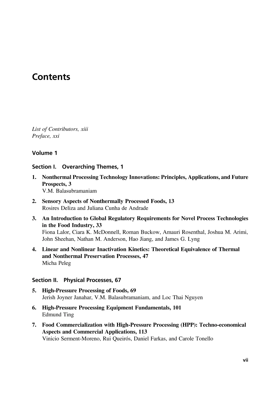 食品非热加工技术：第1卷