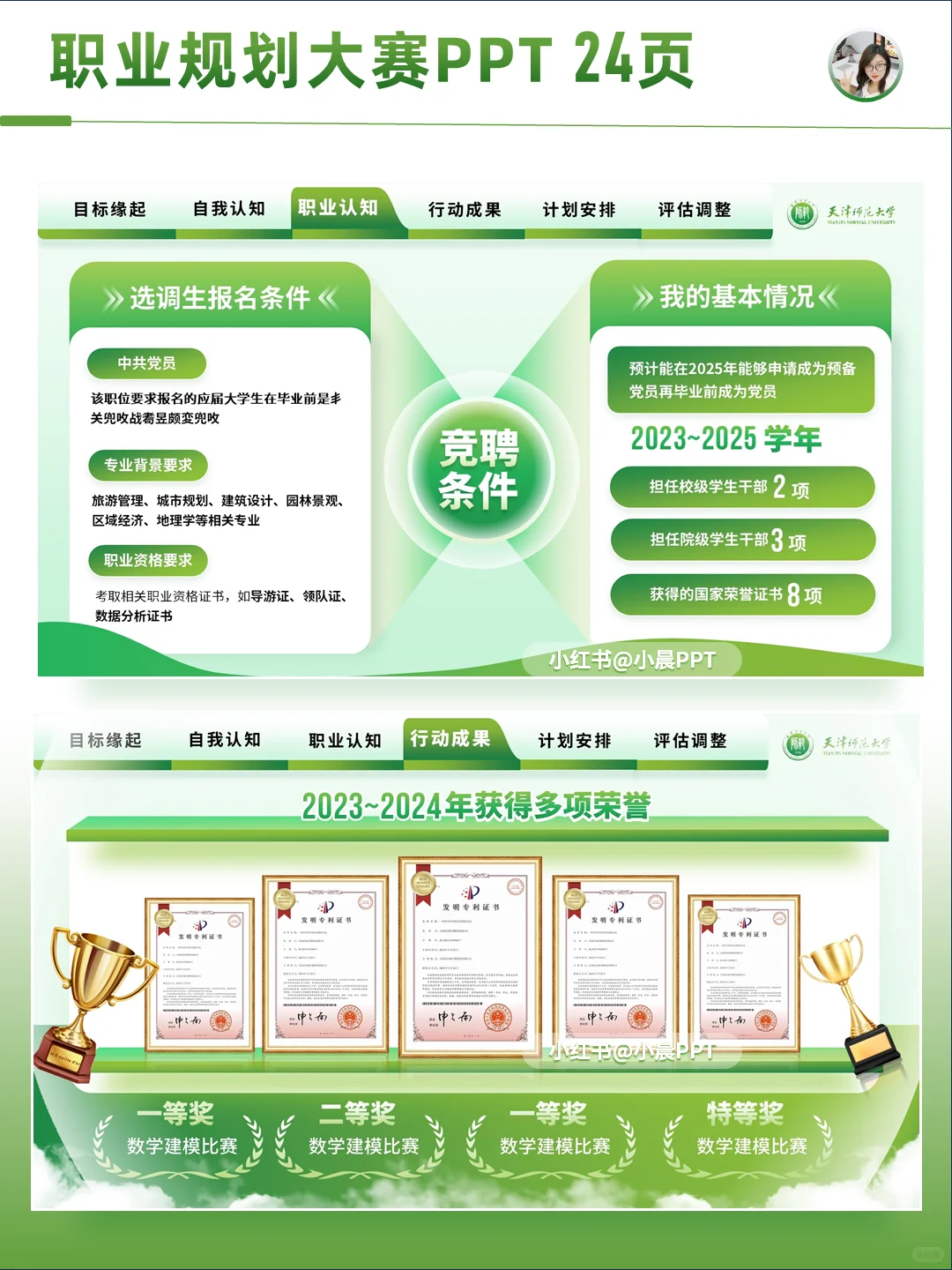 绿色小清新乡村旅游规划师职业规划PPT