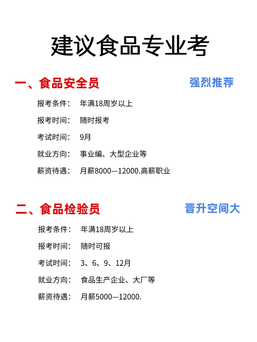 食品行业适合考的4个证书?自我提升