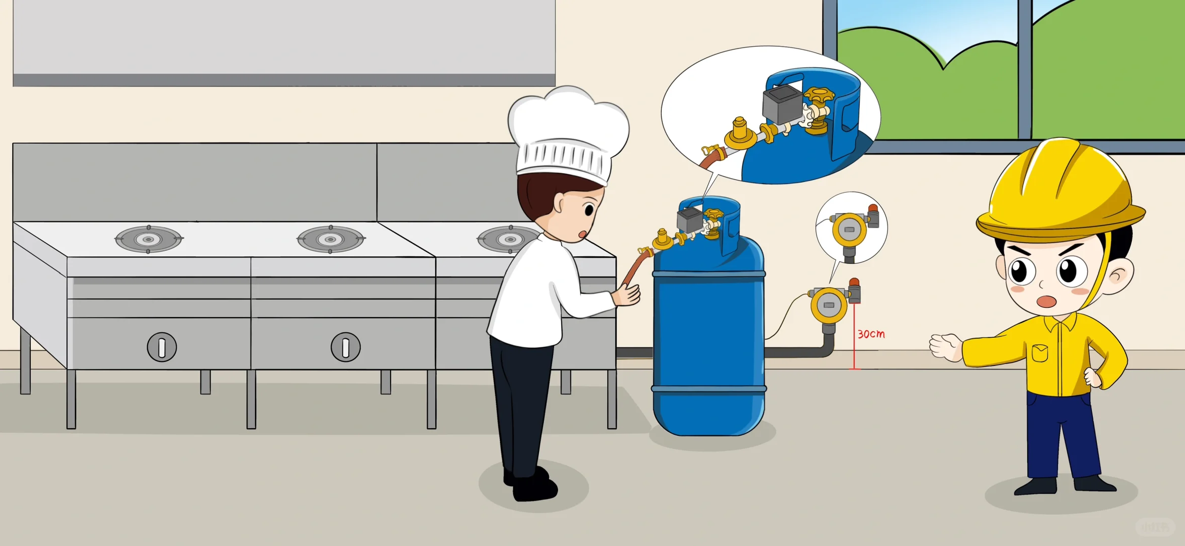 餐饮行业安全用气|漫画定制
