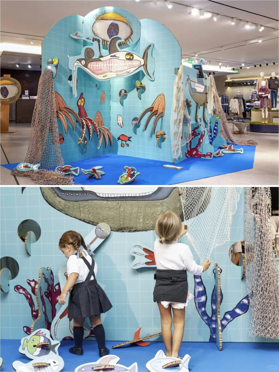 纸艺环保♻儿童海洋馆创意瓦楞纸商业美陈