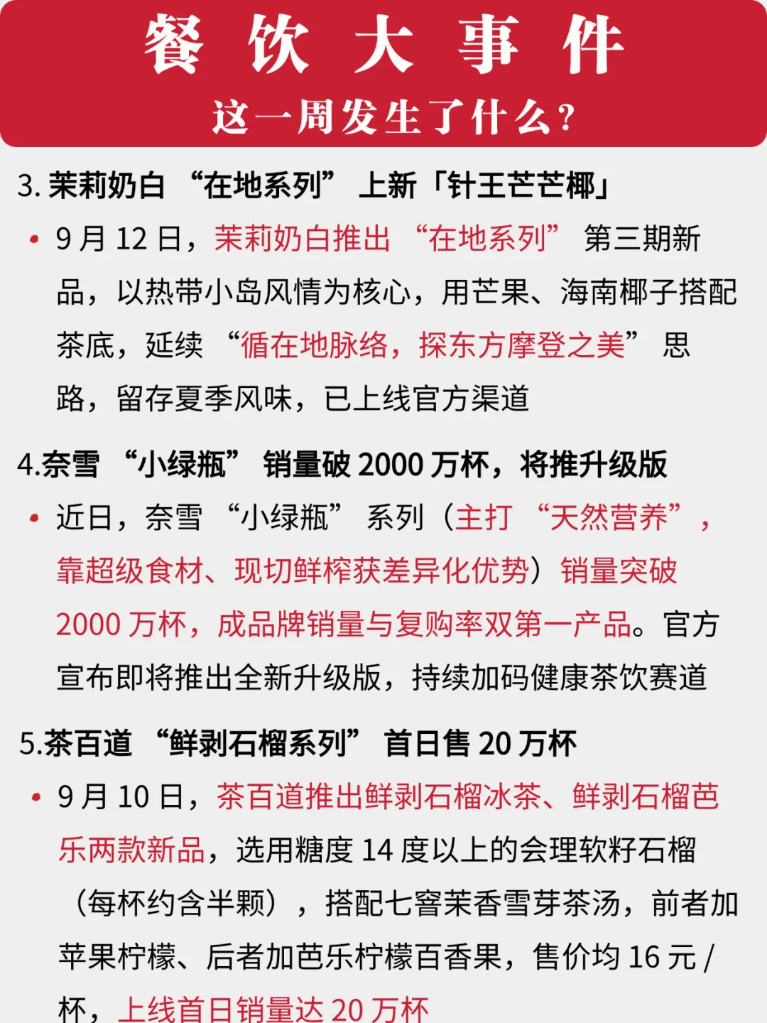 餐饮一周大事件