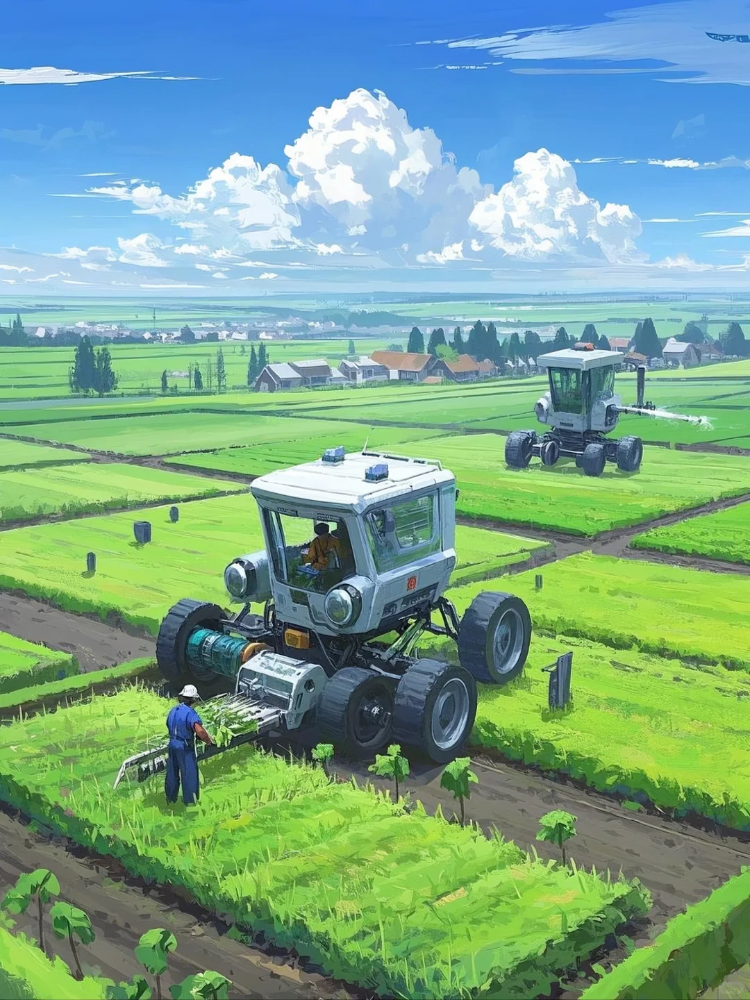 10年后农村都得用机器人儿种地。