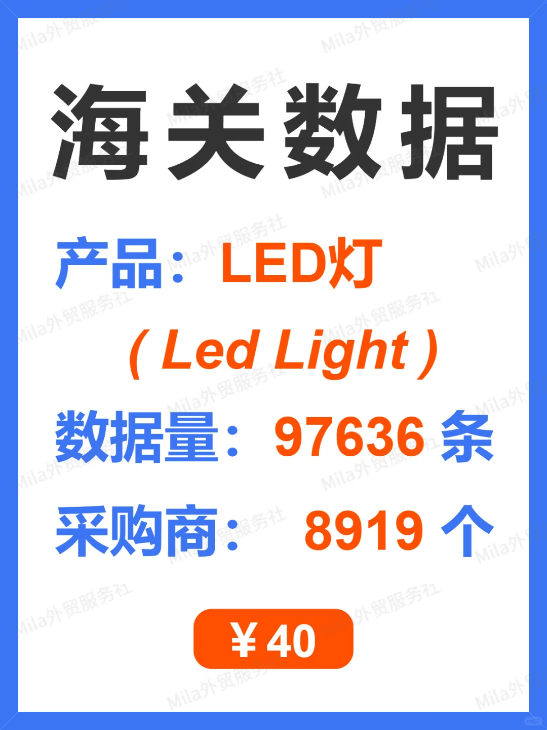 6919个LED灯的国外采购商海关数据
