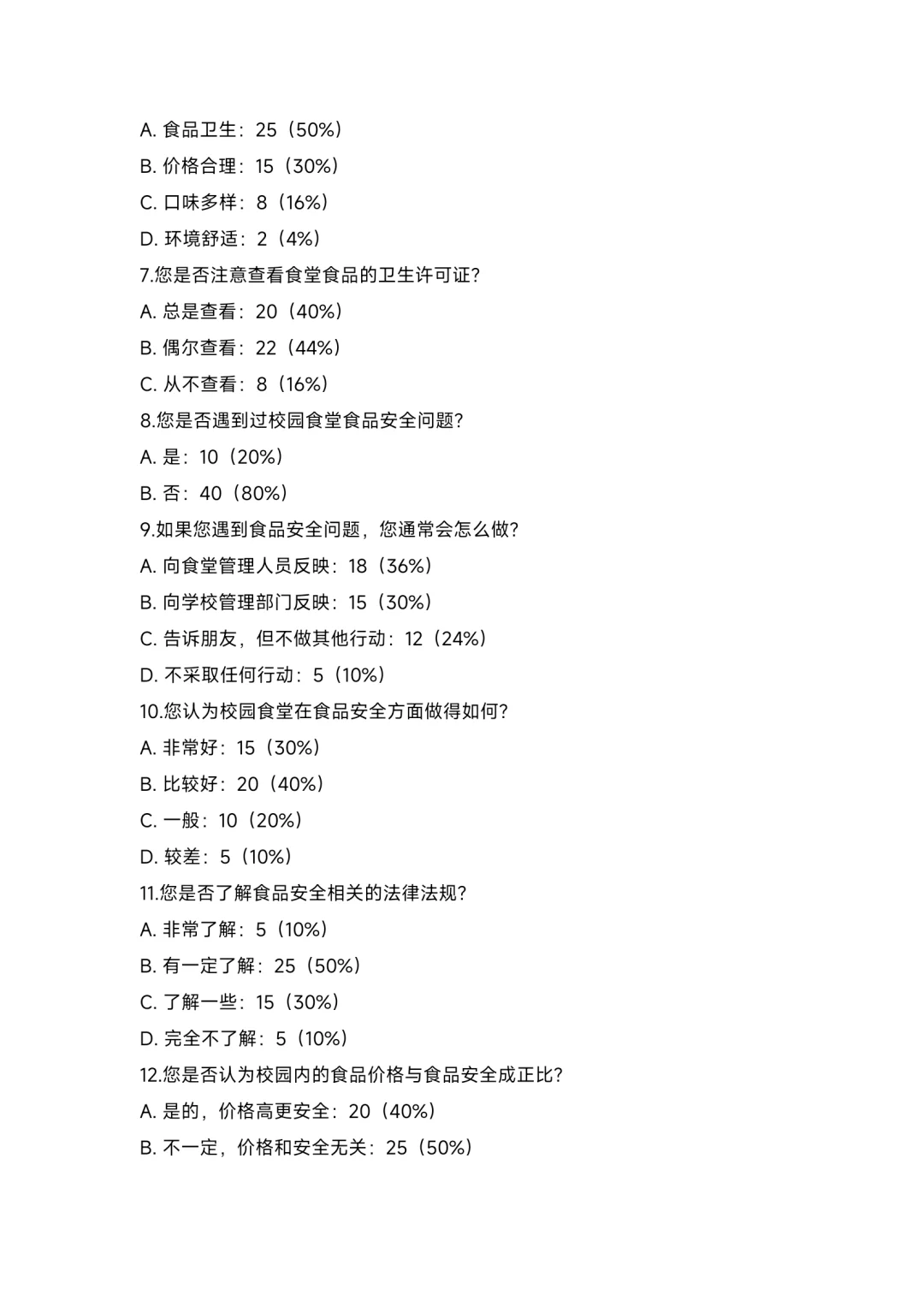 大学生校园餐饮调查报告