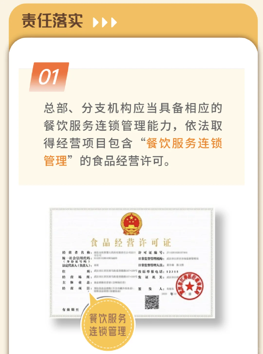 餐饮服务连锁企业落实食品安全主体责任监督