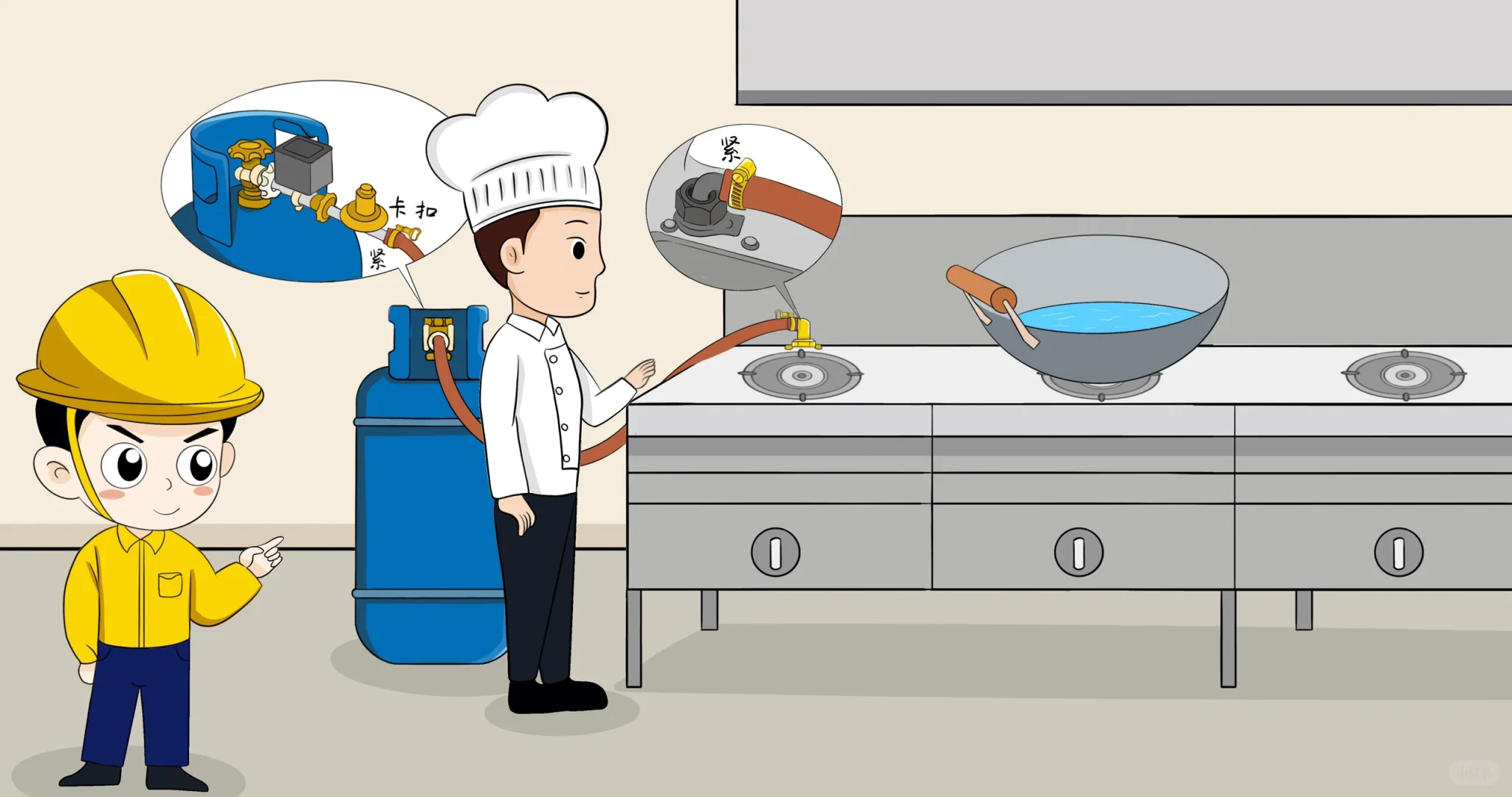 餐饮行业安全用气|漫画定制