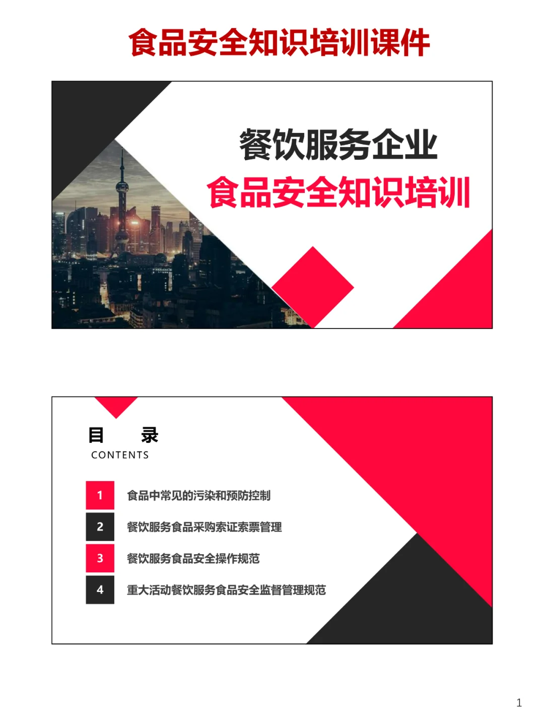 餐饮服务企业食品安全知识培训课件