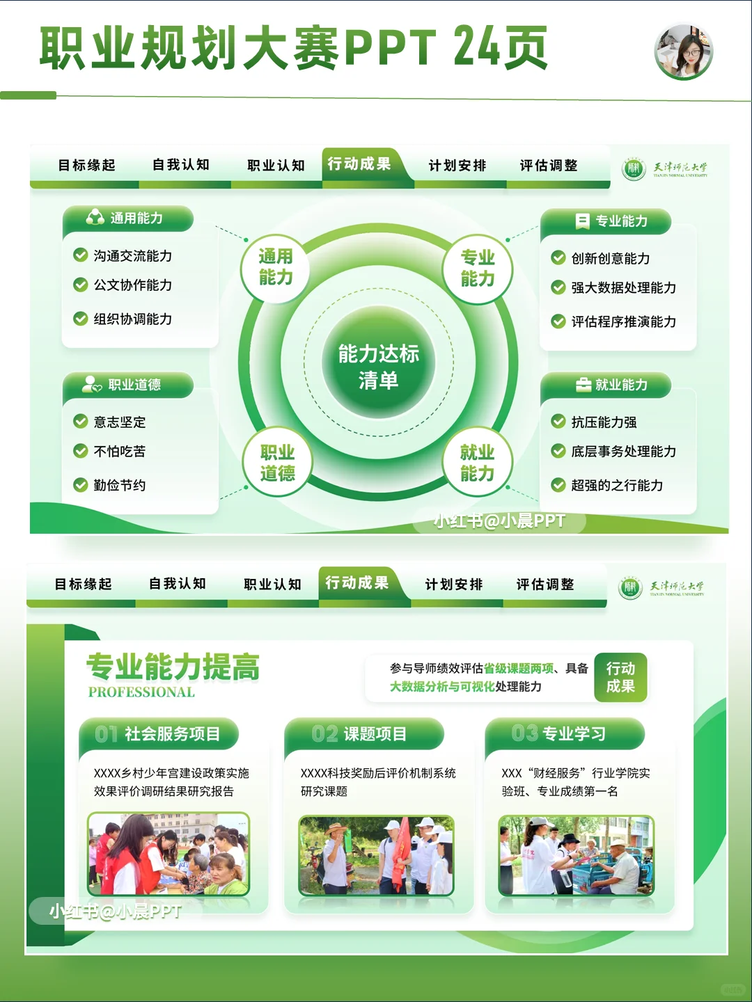 绿色小清新乡村旅游规划师职业规划PPT