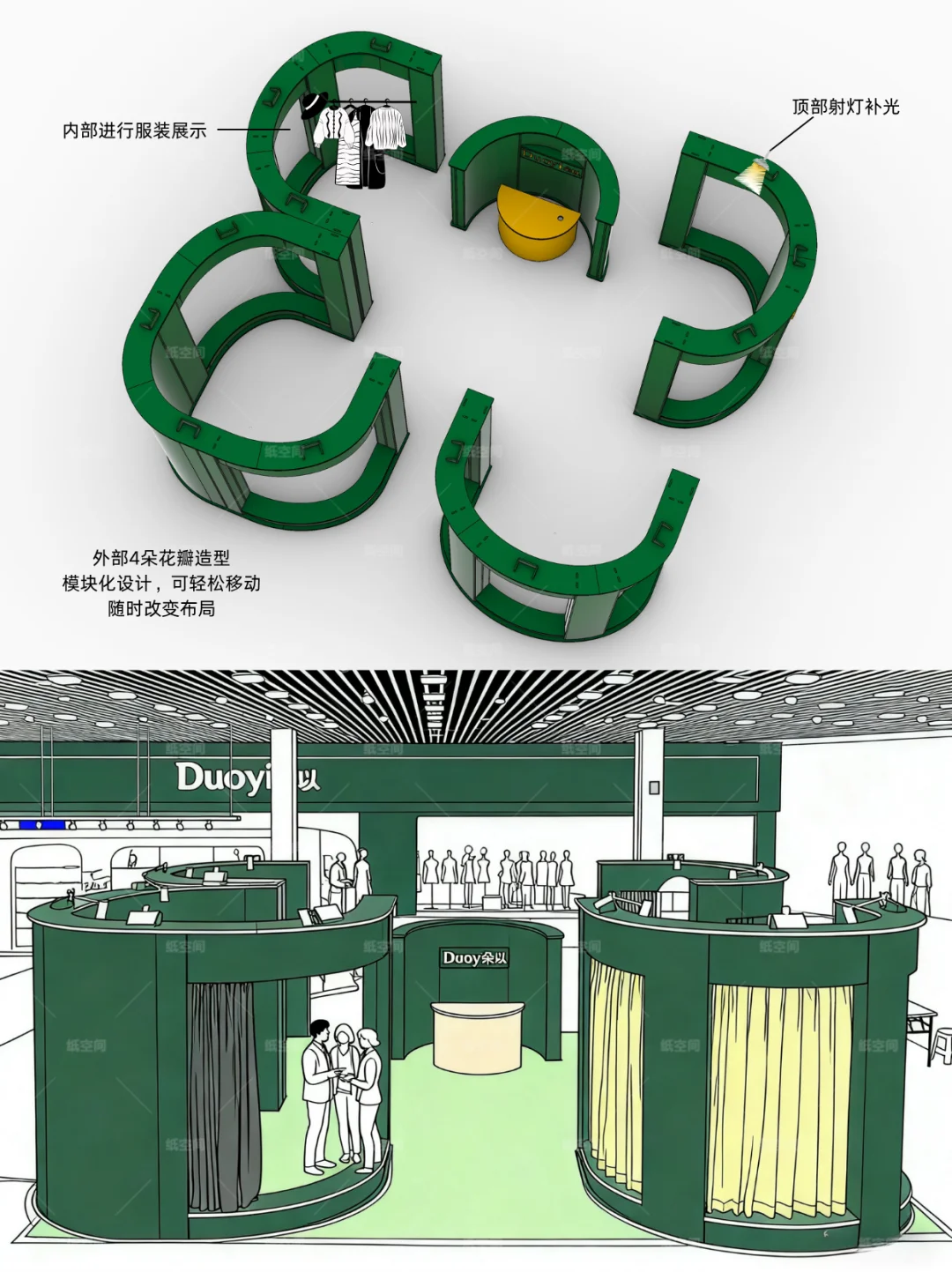 为服装，造一座绿色秀场♻️朵以总部体验空间