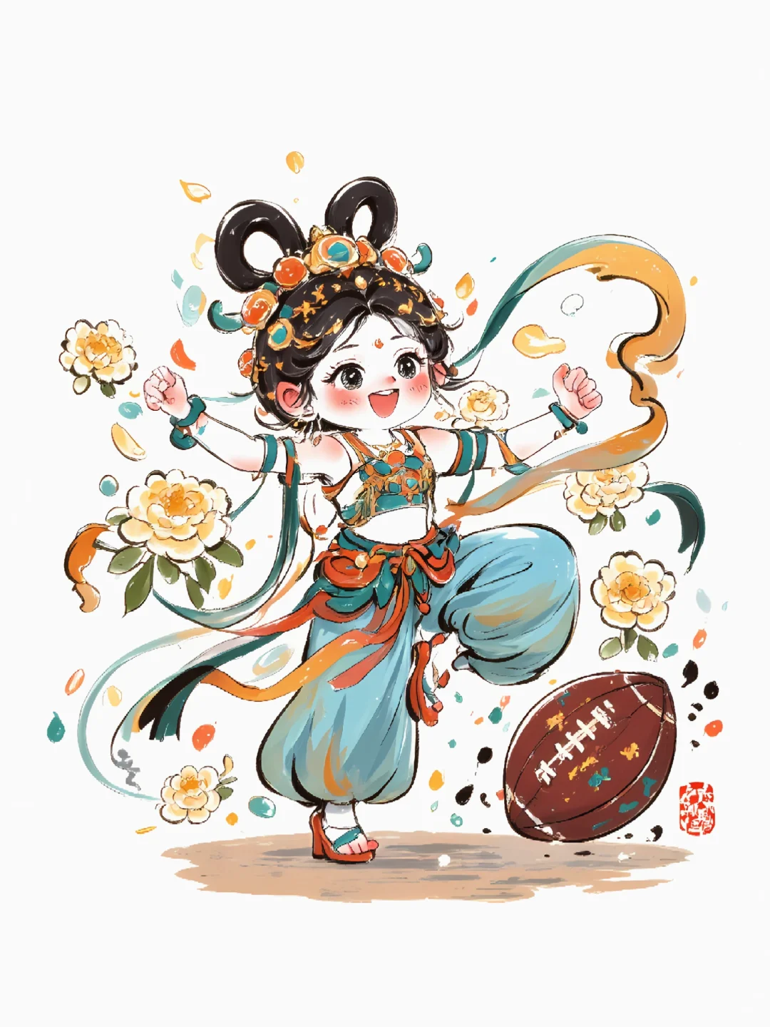 十二花神|敦煌飞天踢足球？国风跨界太会玩