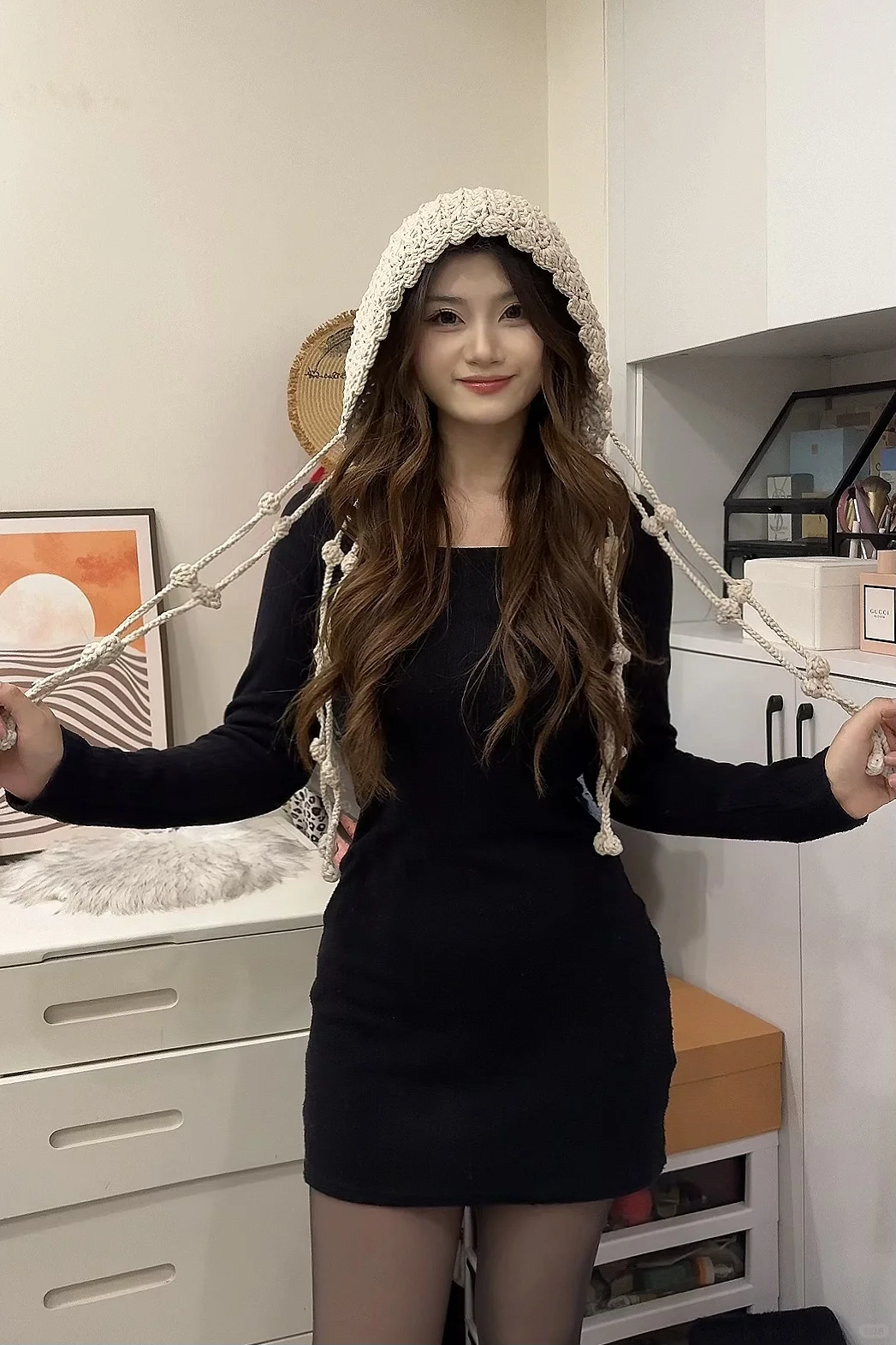 ?钩织日常|超显脸小的水母帽【附图解】