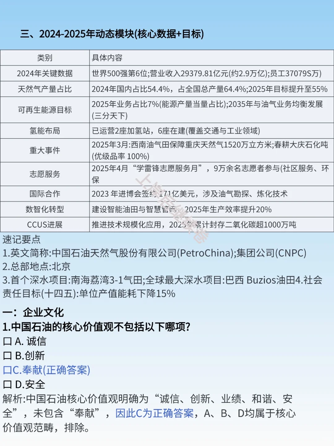 ?️中石油企业文化＆发展史最全整理｜笔试高
