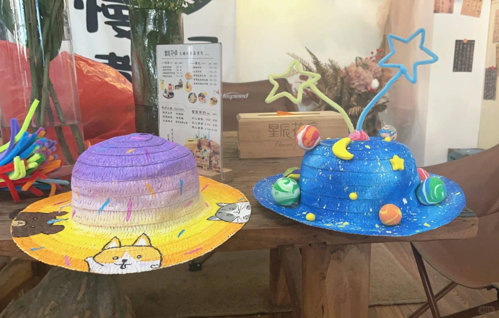 手工DIY,星空手绘帽