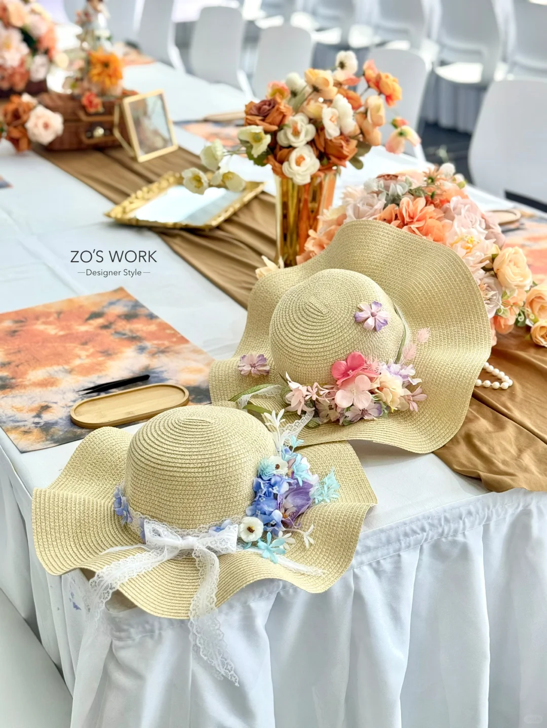 走进夏天的法式花艺草编帽DIY