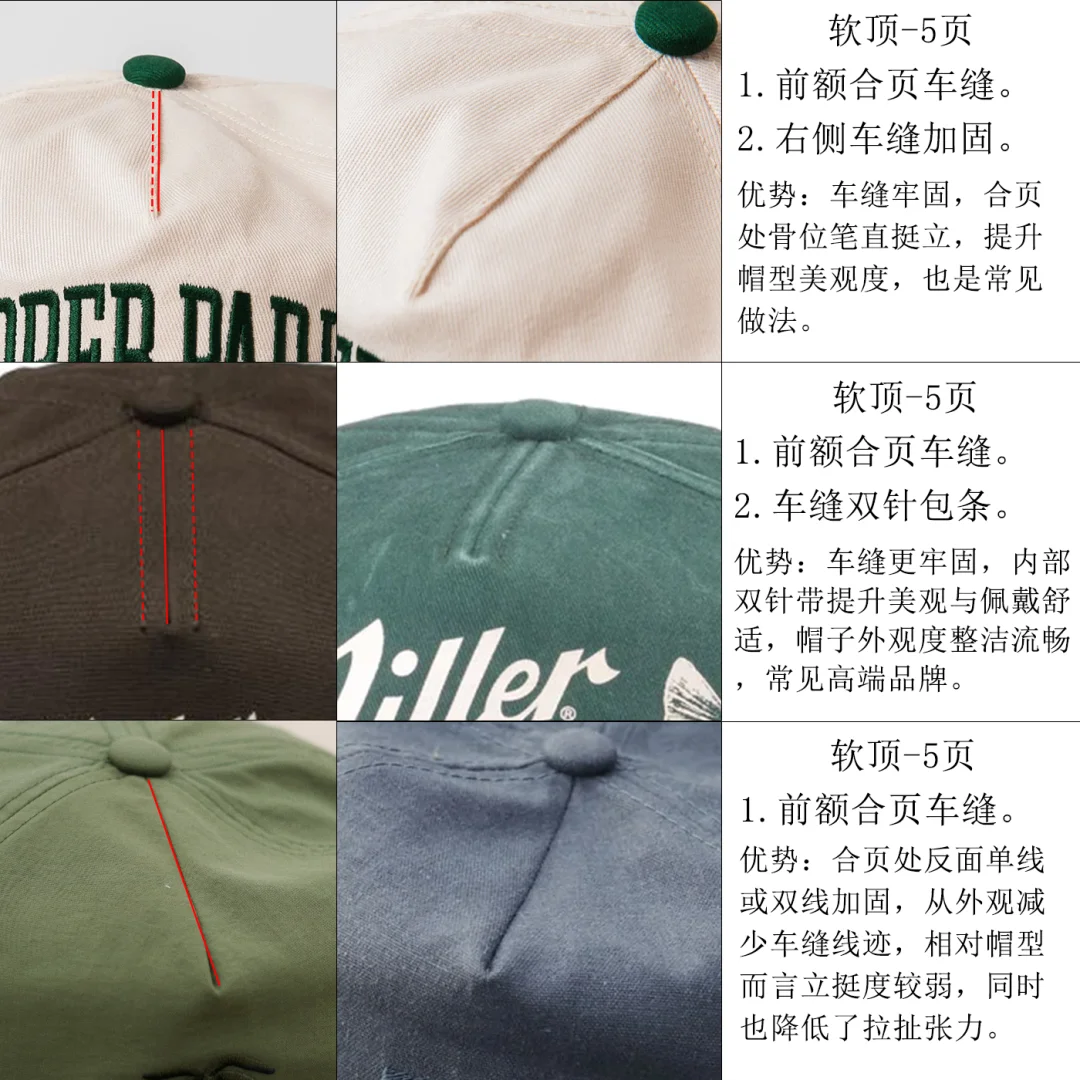 一分钟了解“5页车缝”帽子定制做法
