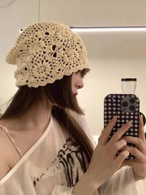 存图‖文艺复古缕空针织帽（附图解）?