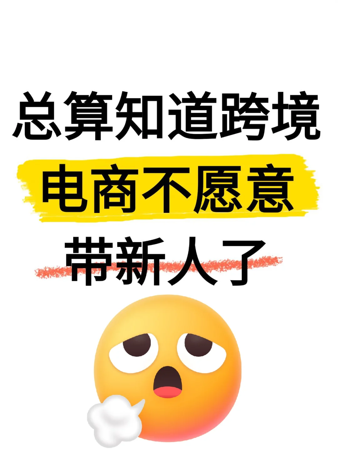 可算知道为什么跨境电商不愿意带新人了
